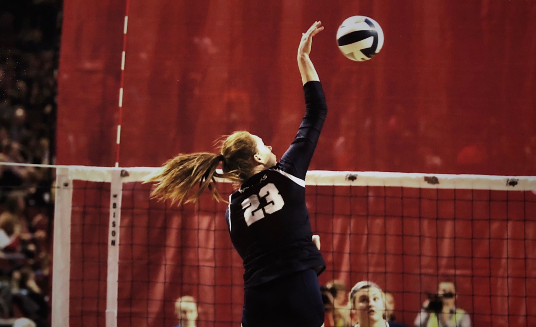 Marriah hitting in the State Tournament